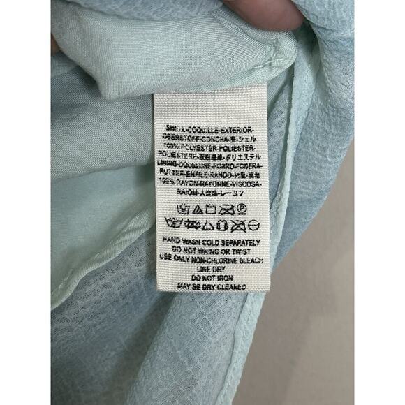 Free People Sea Wrap Tank Top Ocean Blue Chiffon Layered Asymmetrical Women's XS - Picture 11 of 11